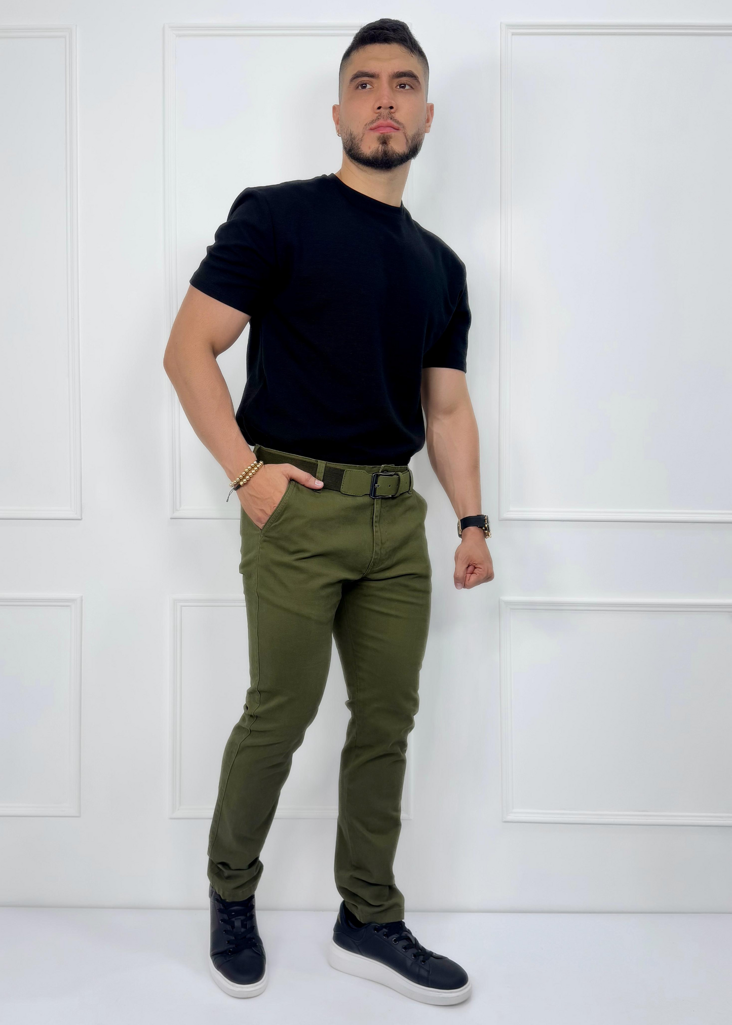 PANTALON DRIL CABALLERO VERDE REF: 7105401