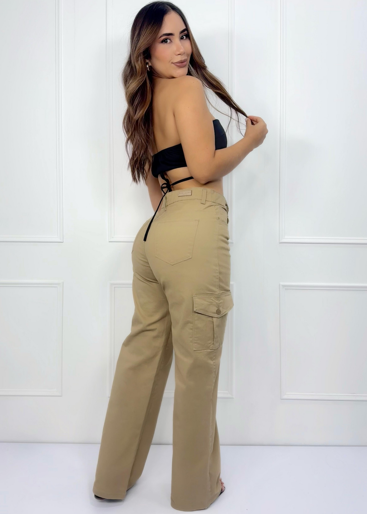 PANTALON CARGO DAMA CAQUI REF: 1432215