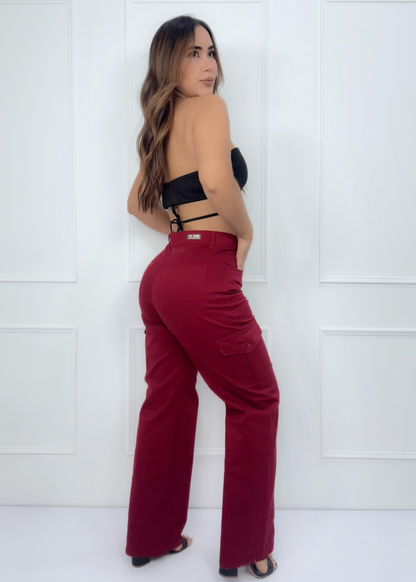 PANTALON CARGO DAMA VINOTINTO REF: 143219