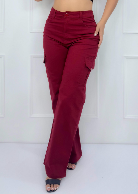 PANTALON CARGO DAMA VINOTINTO REF: 143219