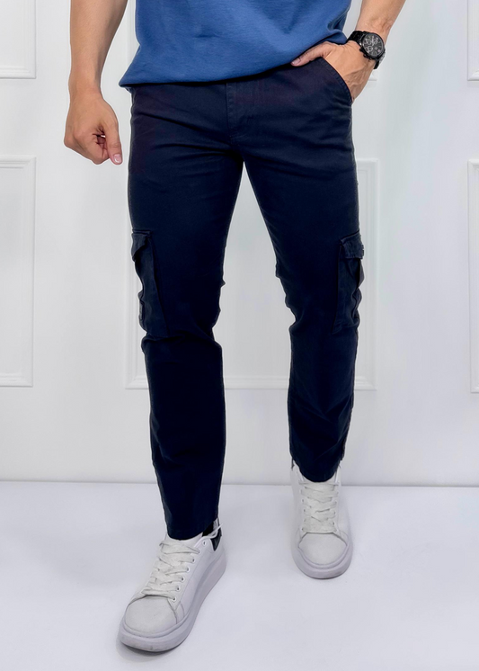 PANTALON CARGO AZUL CABALLERO REF: 7357510