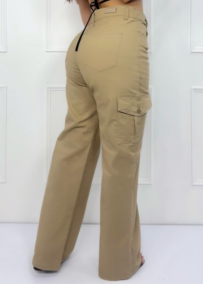 PANTALON CARGO DAMA CAQUI REF: 1432215