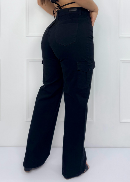 PANTALON CARGO DAMA NEGRO REF: 1432214