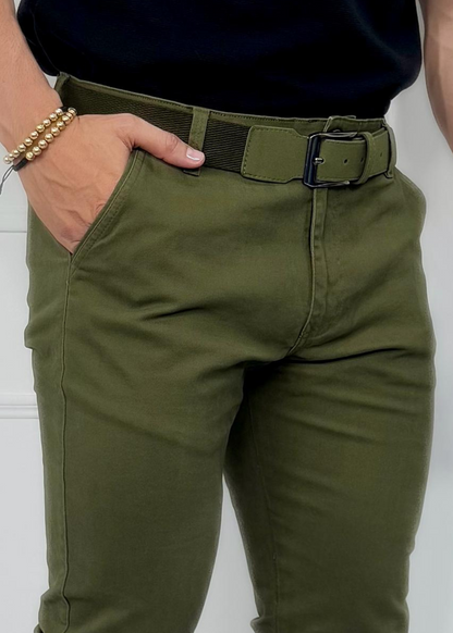 PANTALON DRIL CABALLERO VERDE REF: 7105401