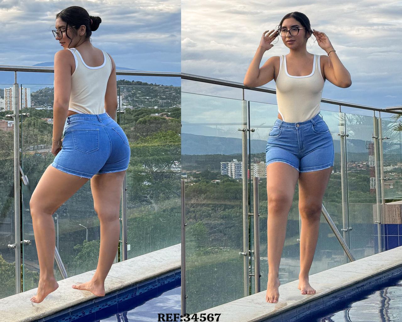 SHORT DAMA STRECH REF: 34567