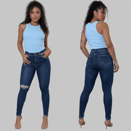 JEANS TIRO ALTO DAMA REF: 15175