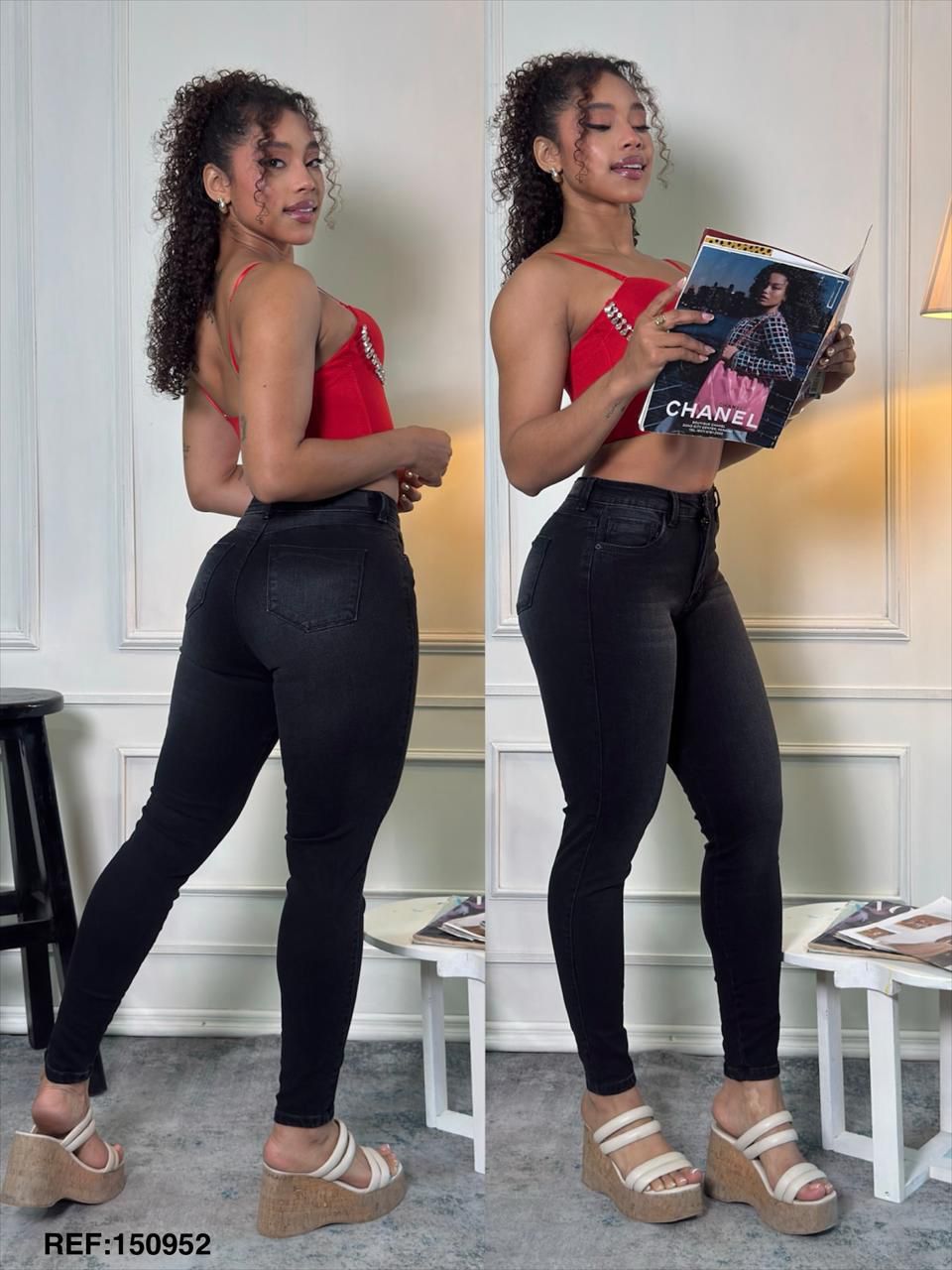 JEANS TIRO ALTO DAMA REF: 150952