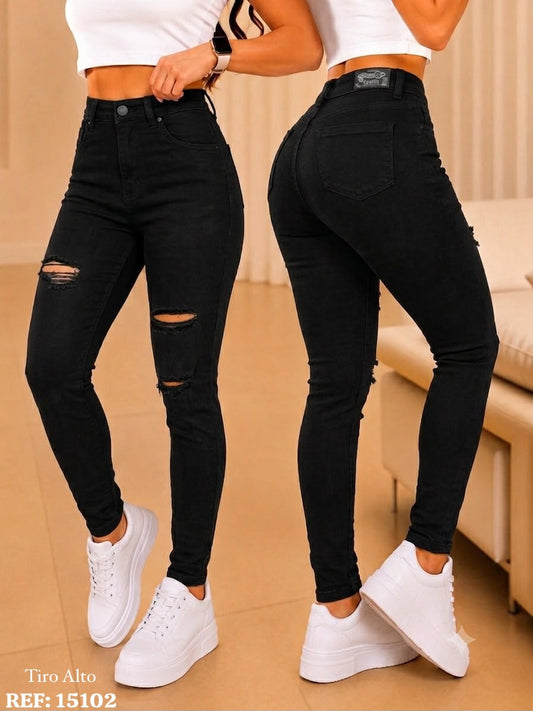 JEANS TIRO ALTO DAMA REF: 15102