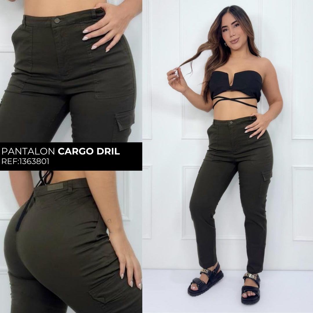 PANTALON CARGO DAMA VERDE REF: 1363801